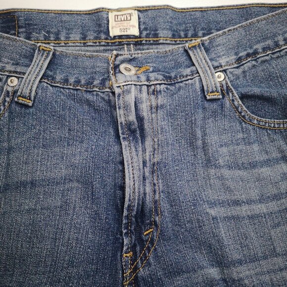 Levi's 527 Low Bootcut Medium Wash Men's Size 34/34 Blue Jeans - Picture 9 of 14